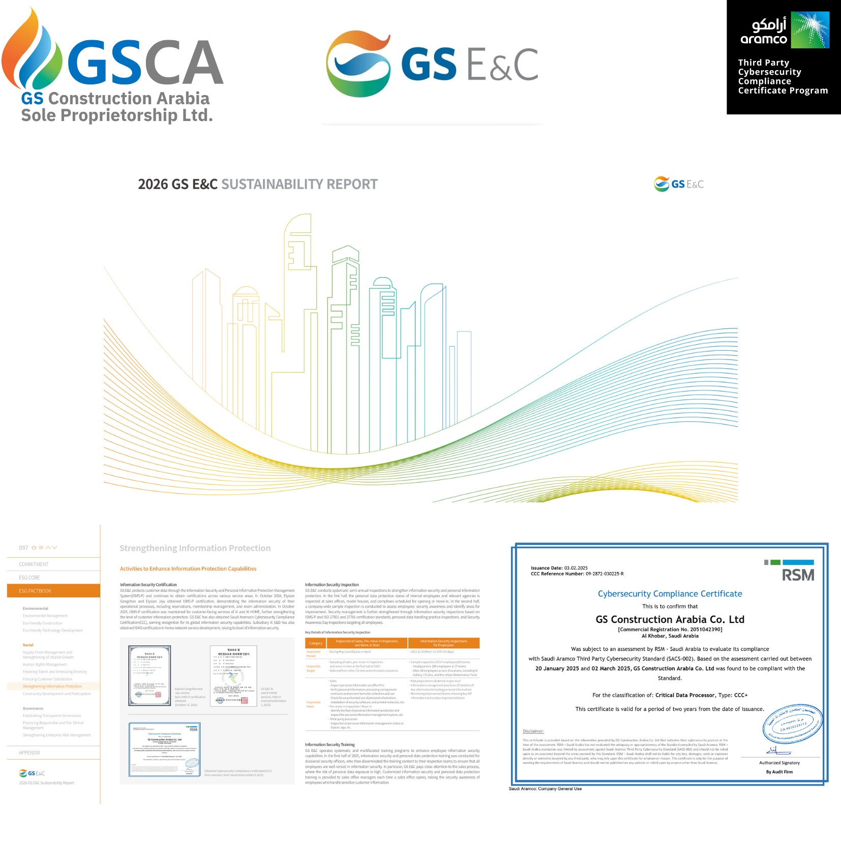 GS Construction Arabia (GSCA) Recognized in GS E&C Sustainability Report for Strengthening Information Protection Year 2026